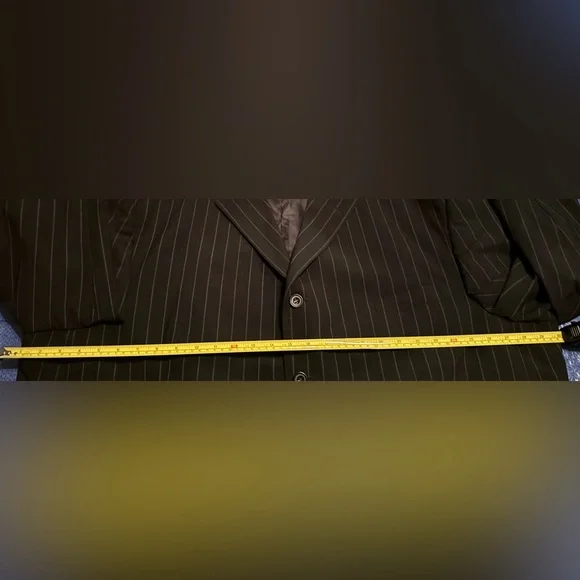 Mauro Size 56R Charcoal Pinstripe Suit Jacket - Picture 7 of 13